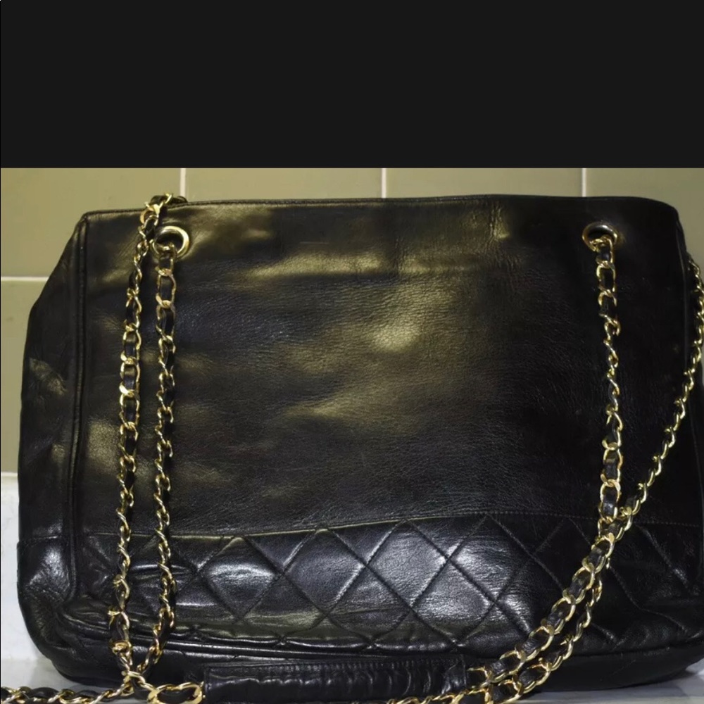 Authentic Chanel Vintage Lambskin Shoulder Bag